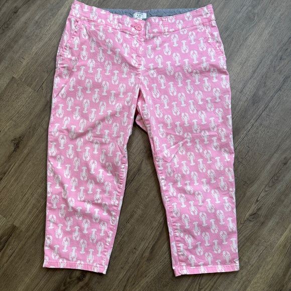 crown & ivy Pants - Crown & Ivy Pink Lobster Print Pants - Size 10 Petite
